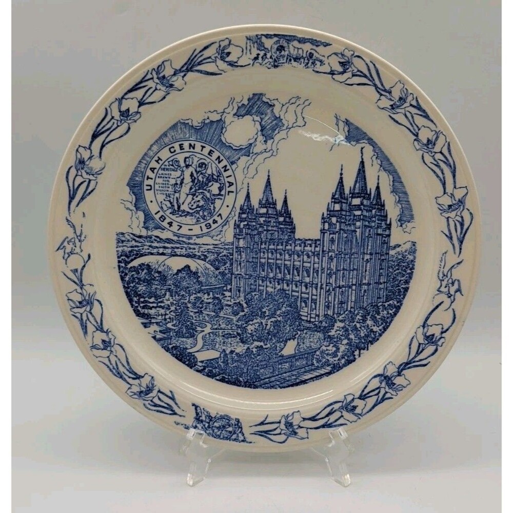Vintage Utah Centennial Commemorative Plate 1847-1947 - by T.R. & N.W. Kingston